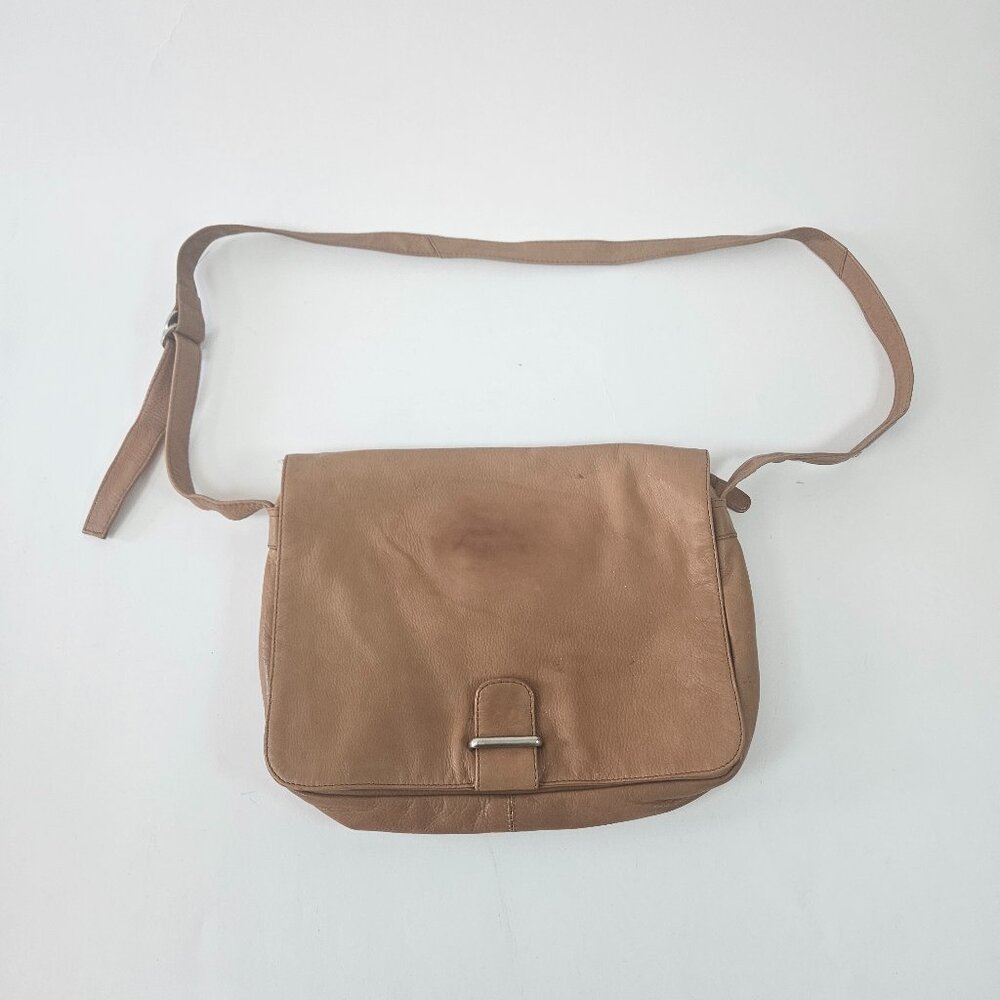 Kenneth Cole Leather Crossbody Bag Brown 12 X 10 inches